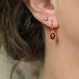 Red Garnet Earrings In Gold, January Birthstone Gift, thumbnail 6 of 10