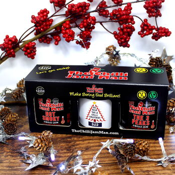 'Chilli Christmas' Personalised Chilli Jam Gift Set, 4 of 8