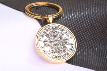 1946 80th Birthday Half Crown Coin Keyring Gift, 2 of 5