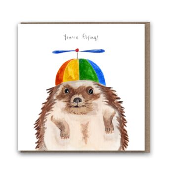 Hedgehog With Propeller Hat Card, 2 of 6