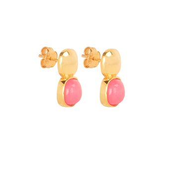 Glossy Gold And Blushing Pink Stud, 2 of 4