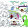 Dinosaur Adventure Colouring In Poster, thumbnail 1 of 6