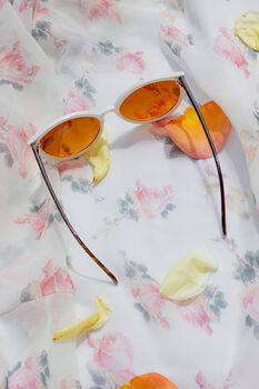 Cream Delicate Large Cat Eye Sunglasses, 4 of 6