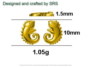 Sterling Silver Chameleon Stud Earrings, 6 of 8