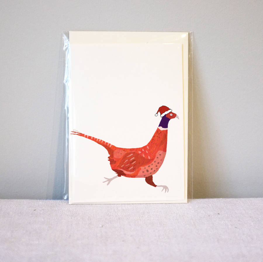 Pack Of 10 Pheasant Christmas Cards By Fenella Smith