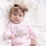 Little Bunny First Easter Personalised New Baby Romper Three Colours Available, thumbnail 2 of 12