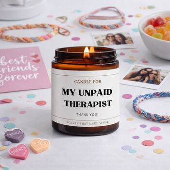 Birthday Gift For Friend Funny Scented Candle Thank You Unpaid Therapist, 5 of 11