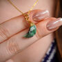 Emerald May Birthstone Moon Necklace, thumbnail 4 of 11