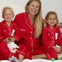 Women's Personalised Christmas Red Cotton Pyjamas, thumbnail 1 of 6