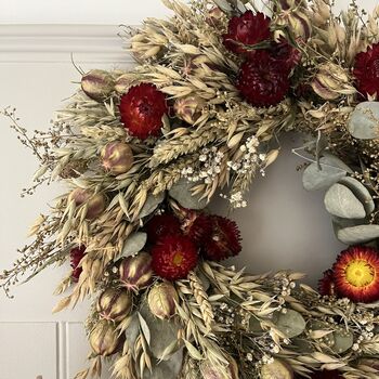 Cottage Autumn Dried Flower Wreath, 5 of 6