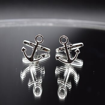 Anchor Cufflinks Nautical Silver Cufflinks For Men Maritime Gift Idea, 4 of 6