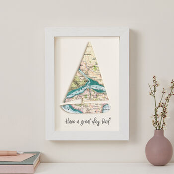 Personalised Fathers Day Map Sailing Boat Card, 5 of 5