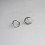 Crescent Moon Circle Sterling Silver Stud Earrings, thumbnail 4 of 6