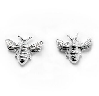 3D Bumble Bee Sterling Silver Stud Earrings, 2 of 5