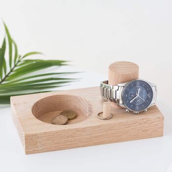 Classic Personalised Oak Watch Stand, 2 of 4