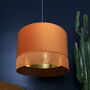 Rust Velvet Lampshades With Gold Lining With Fringing, thumbnail 1 of 12