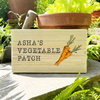 Personalised Wooden Vegetable Patch Sign, 3 of 3