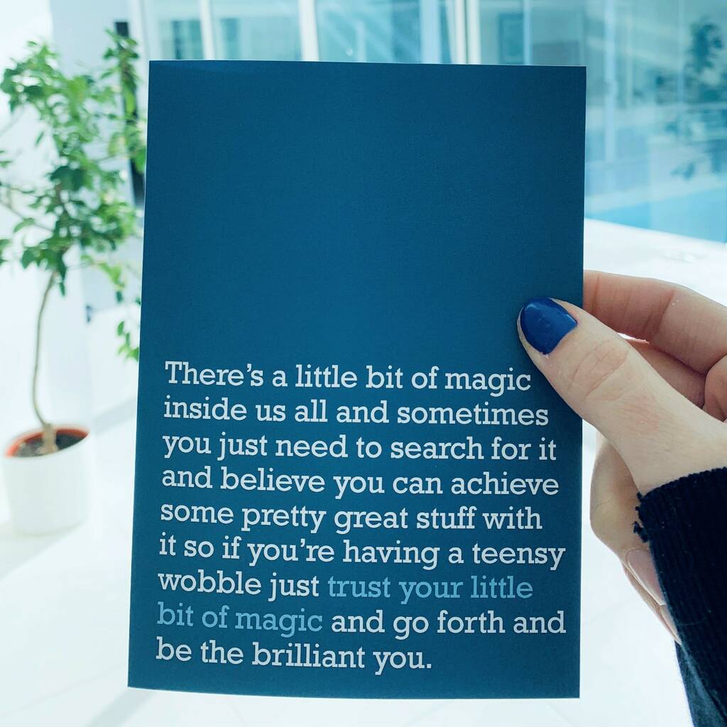 'Trust Your Little Bit Of Magic' Good Luck Card, 1 of 3