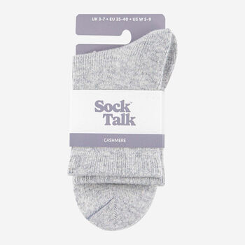 Pure Cashmere Luxury Ankle Socks Ethically Sourced Light Grey, 2 of 3