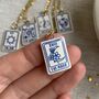 The Moon Tarot Card Tiny Clay Charm Necklace, thumbnail 1 of 10