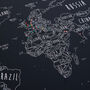 Detailed Personalised World Travel Pinboard Map, thumbnail 6 of 12
