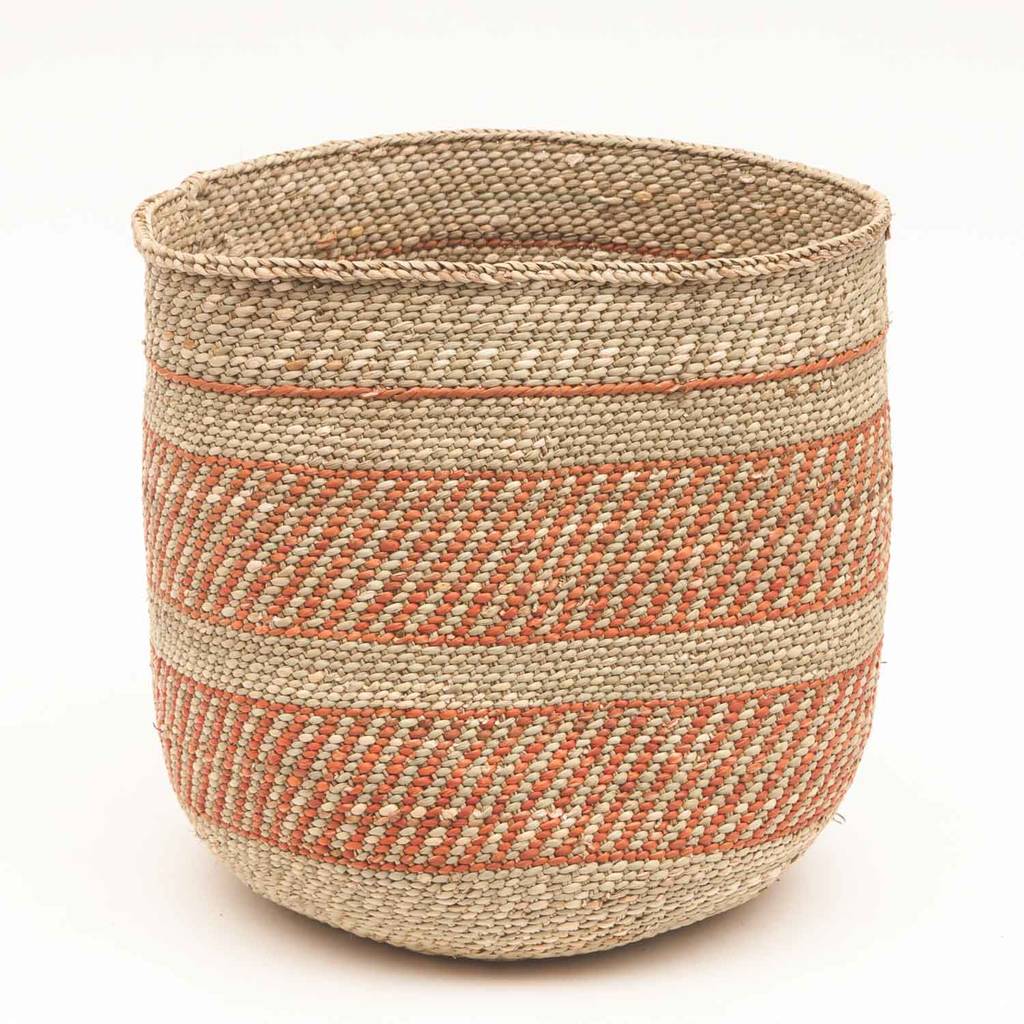 Terracotta And Natural Patterned Storage Baskets By The Basket Room
