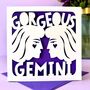 Gemini Zodiac Birthday Card, thumbnail 1 of 4