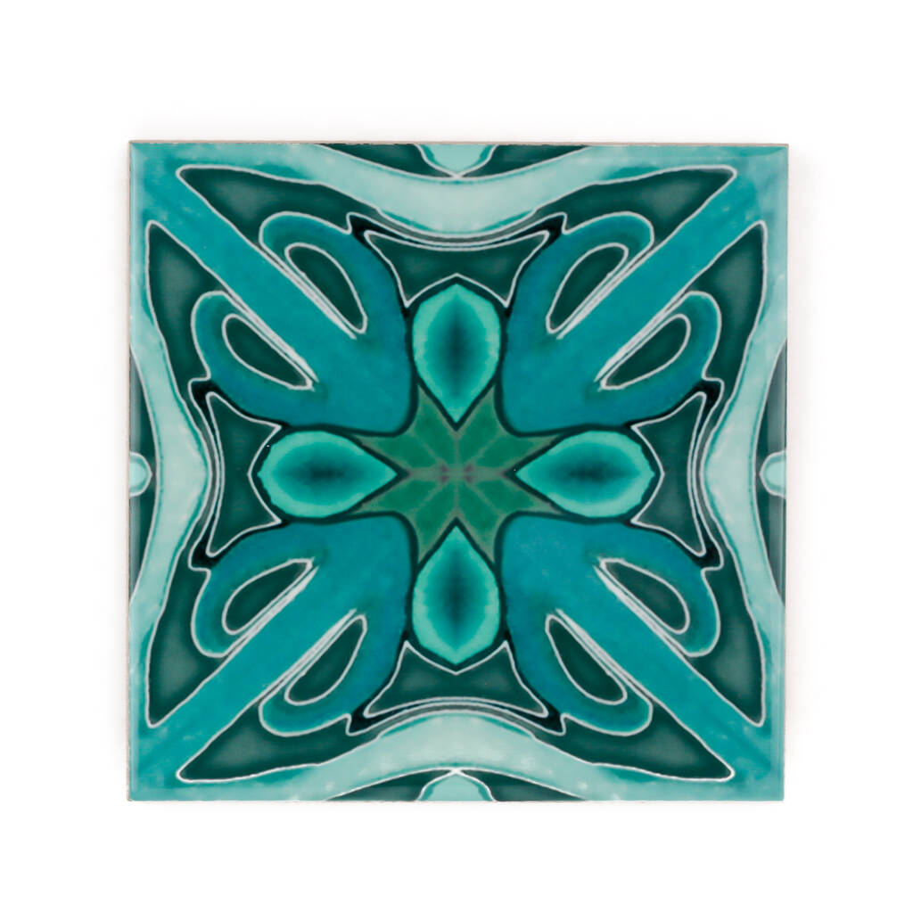 'Malachite Twining' Handprinted Ceramic Tile By DoodlePippin ...