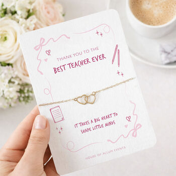Teacher Thank You Bracelet Gift Best Teacher Pink, 4 of 9