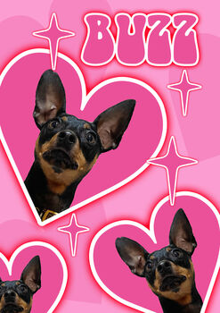 Custom Pet Dog Cat Portrait Groovy Print, 4 of 5