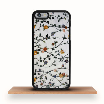 Pressed Flowers On Marble iPhone Case Personalised, 2 of 2