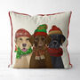 Winter Labradors, Christmas Cushion, thumbnail 2 of 4