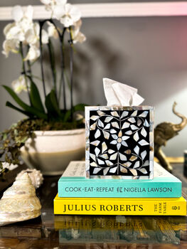 Mother Of Pearl Inlay Tissue Box | Twilight Luxe, 2 of 6