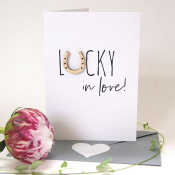 Lucky In Love Engagement And Wedding Card, 2 of 5