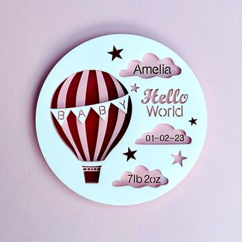 Personalised Baby Gift Keepsake Or Announcement Plaque, 4 of 12