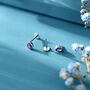 Sterling Silver Purple Cz Droplet Earrings, thumbnail 4 of 12