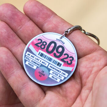 Personalised Tax Disc Anniversary Keyring, 3 of 3