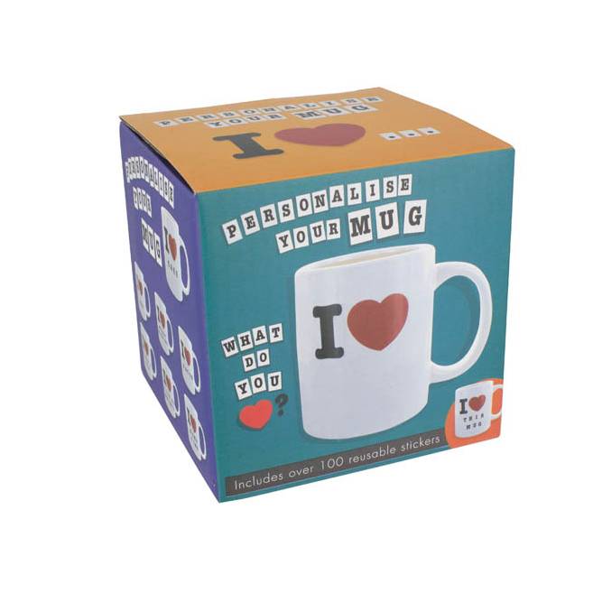 Ceramic 'I Love ' Mug With Stickers By The Letteroom