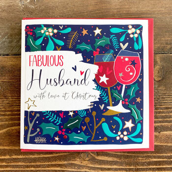 Fabulous Husband With Love At Christmas Card, 2 of 4