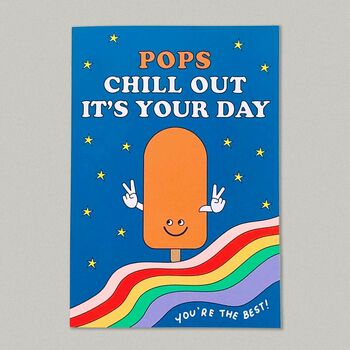 Pops Chill Best Dad Grandad Fathers Day Birthday Card, 2 of 3