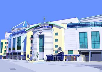 Stamford Bridge, Chelsea Football Stadium Illustration Art Print, 2 of 2