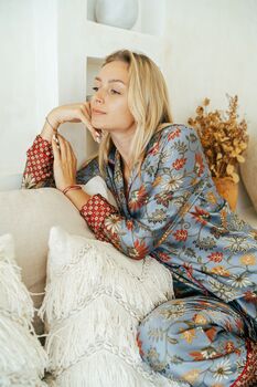 Lavender Satin Long Pyjama Set, 4 of 8