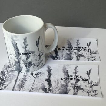 Personalised Mug With Handmade Grasslands Print, 5 of 12