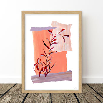 Leaf Silhouette Abstract Art Print, 5 of 7