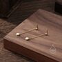 White Opal With Chain Dangle Stud Earrings, thumbnail 7 of 12