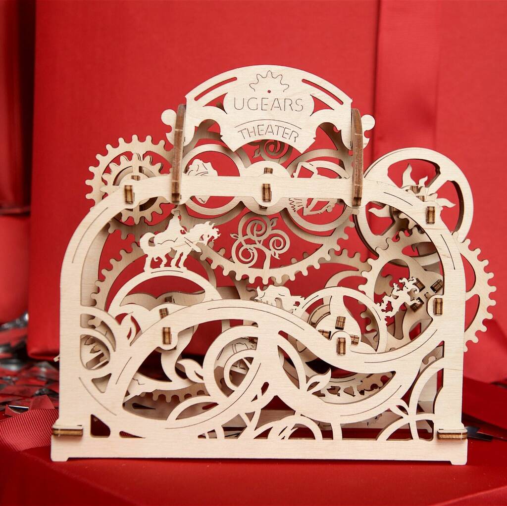 mechanical theatre wooden self assembly kit ugears by friendly gifts