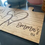 Personalised Couples Coaster Set With Hearts, Engraved Jigsaw Wooden Coaster, thumbnail 2 of 2