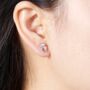 Astronaut Moon Stud Earrings, thumbnail 3 of 8