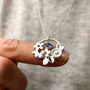Sterling Silver Birthstone And Flower Necklace, thumbnail 1 of 11