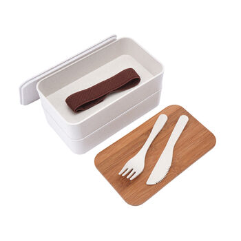 Eco Friendly Set Of Two Lunchboxes With Knife And Fork, 4 of 6